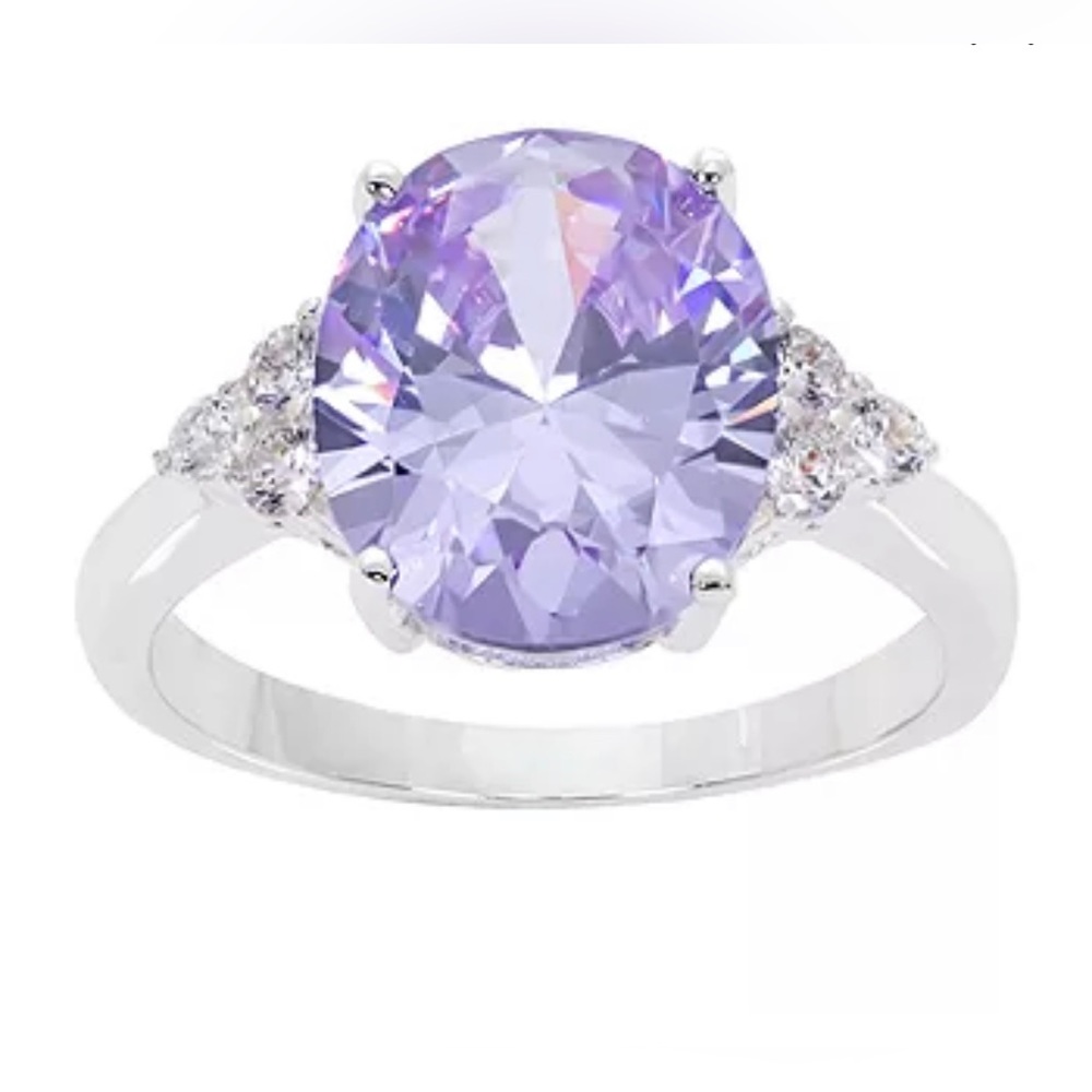 Sparkle Allure Cubic Zirconia Pure Silver Over Brass Ring